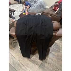 Wrangler Riata Mens Dress Pants Black Pockets Pleated 100% Cotton 34 x 36